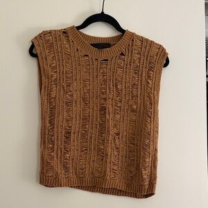 Zara Brown Cap Sleeve Knit stop